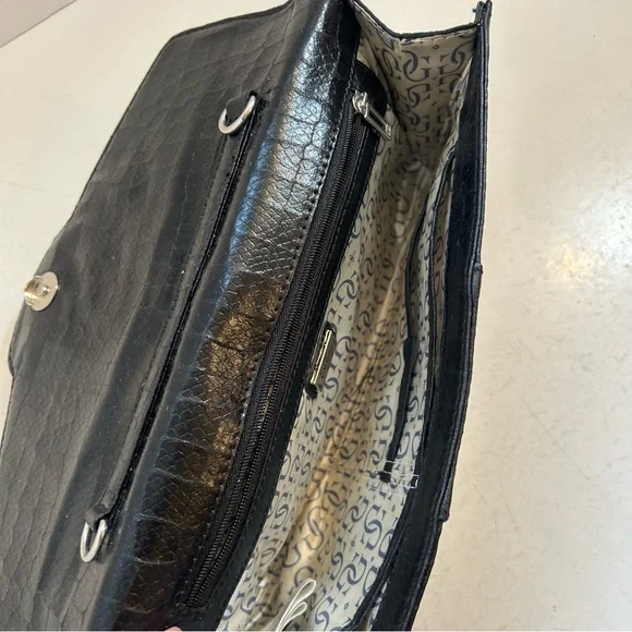 Guess women’s black animal print jewelled clutch - Picture 5 of 12